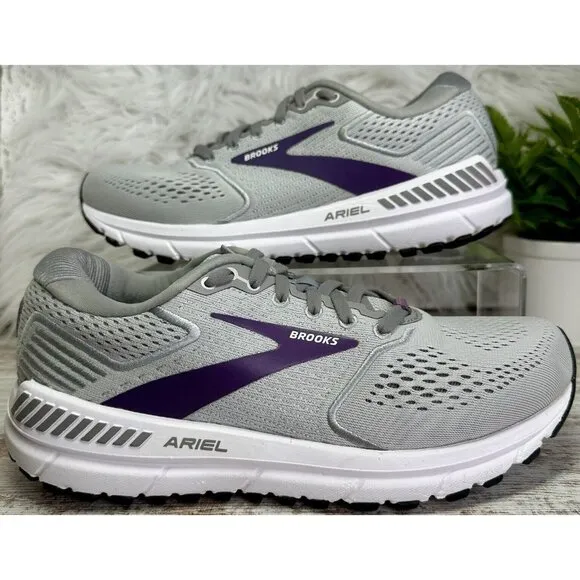 Brooks Ariel 20 Running Shoes 1203151B009 Women’s Size 8 B Oyster/Alloy/Grape
