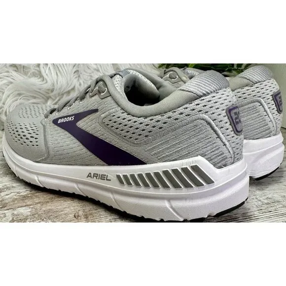 Brooks Ariel 20 Running Shoes 1203151B009 Women’s Size 8 B Oyster/Alloy/Grape