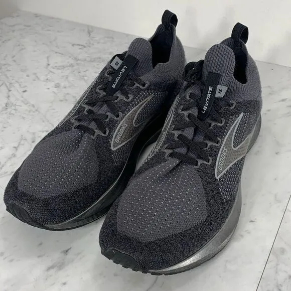 Brooks Levitate StealthFit 5 Running Shoes Men 11.5 D Black Grey 1103721D051 EUC