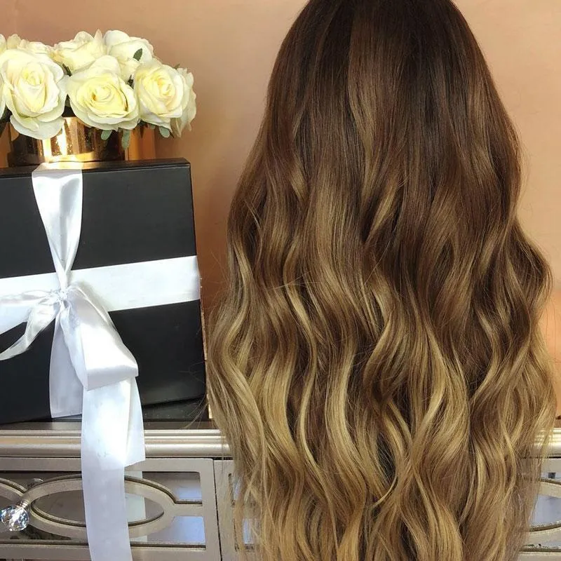 Brown Heat resistant natural wave wig