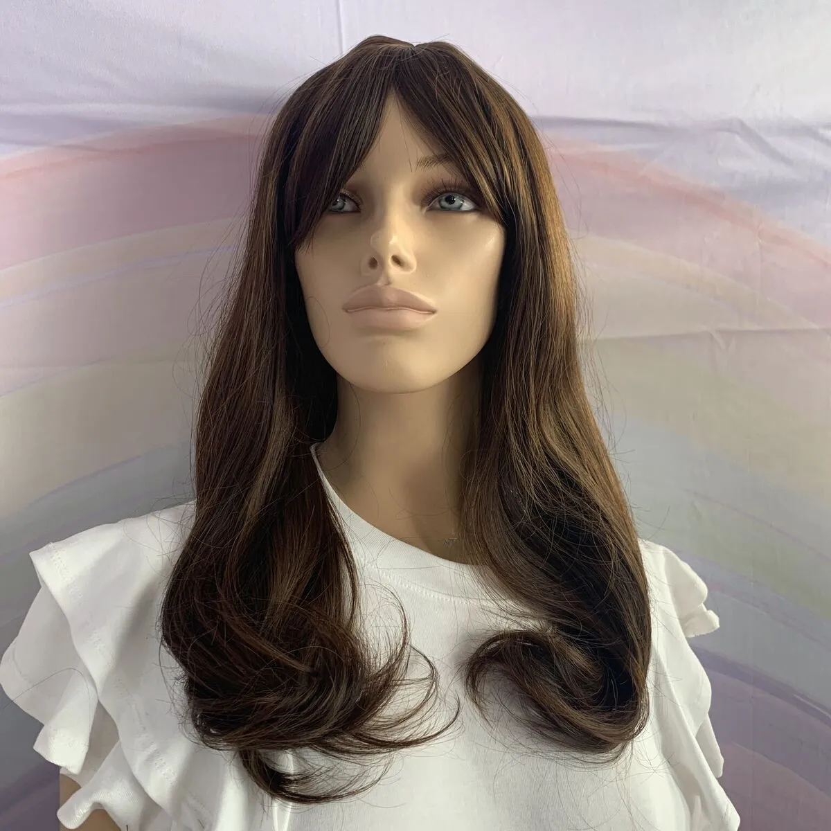 Brown Mid Length Curly Wig