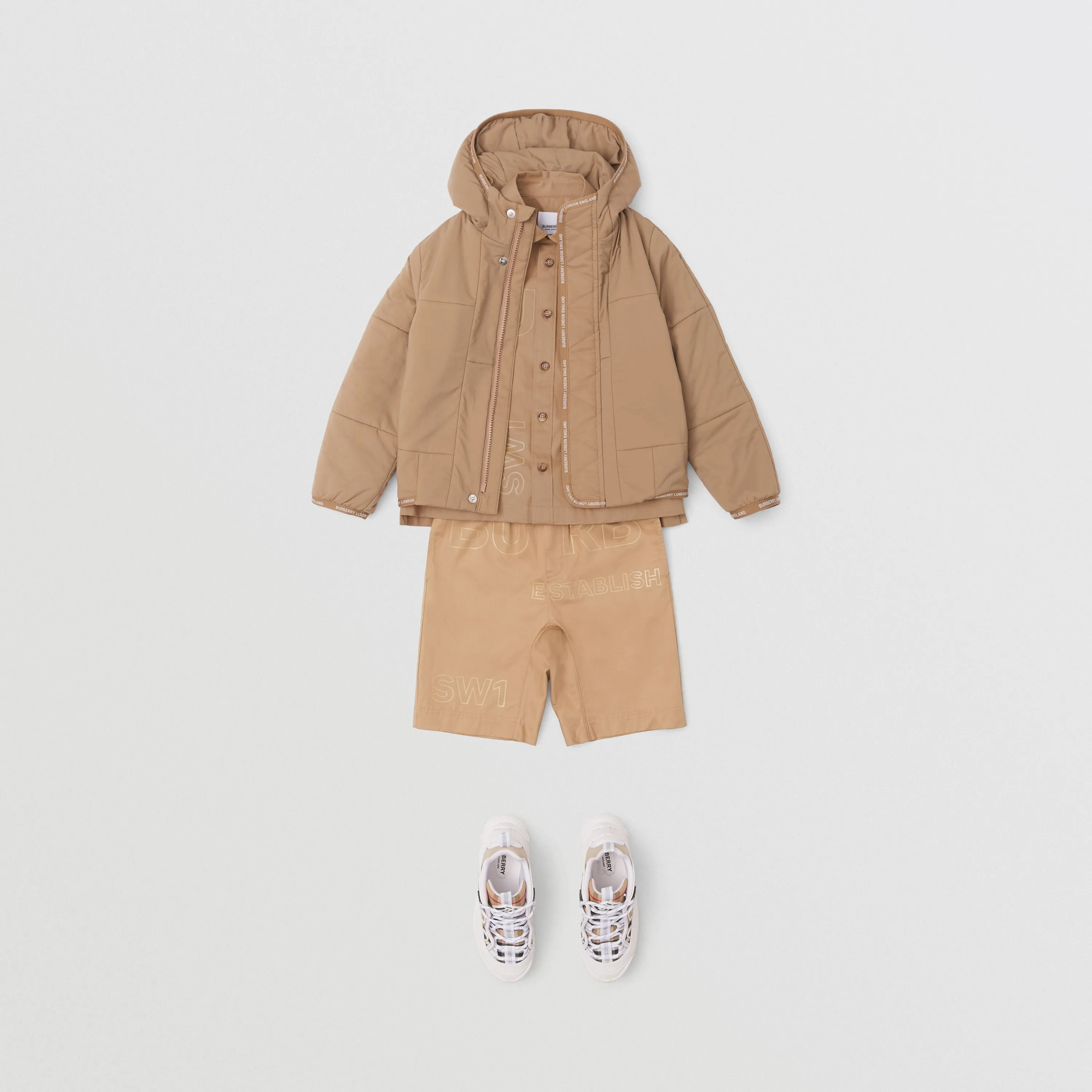 Burberry Logo Tape Nylon Hooded Jacket