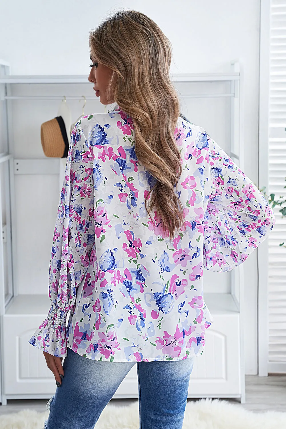 Cakewalk Floral Smocked Blouse
