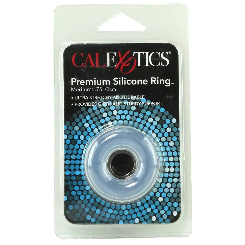 CalExotics Medium Premium Silicone Cock Ring in Clear
