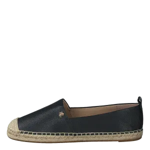 Cameryn IV Tumbled Leather Espadrille Black