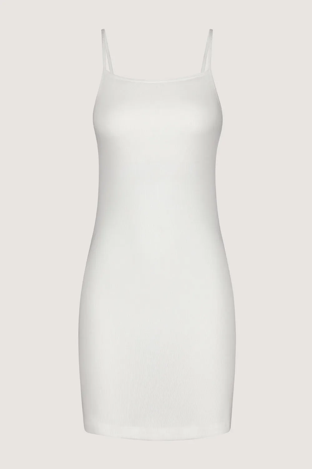 CAMI SLIP DRESS ORGANIC COTTON - IVORY RIB