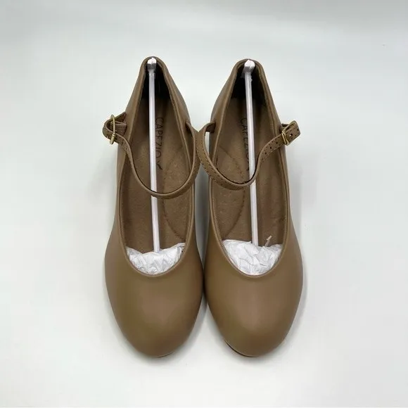 Capezio Jr. Footlight 550 550X Caramel Character Dance Shoes Big Girls Kids 3