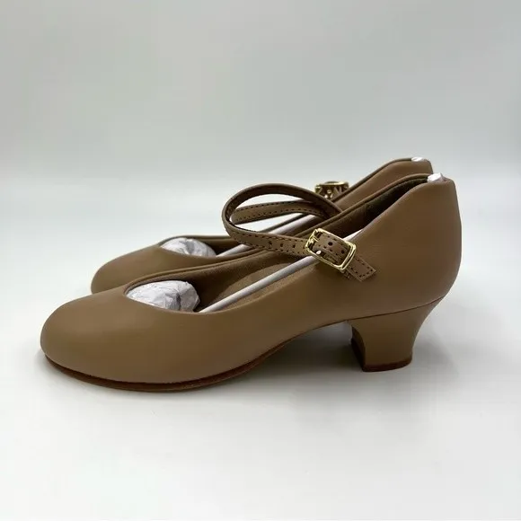 Capezio Jr. Footlight 550 550X Caramel Character Dance Shoes Big Girls Kids 3