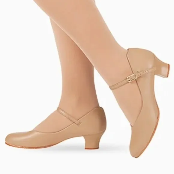 Capezio Jr. Footlight 550 550X Caramel Character Dance Shoes Big Girls Kids 3
