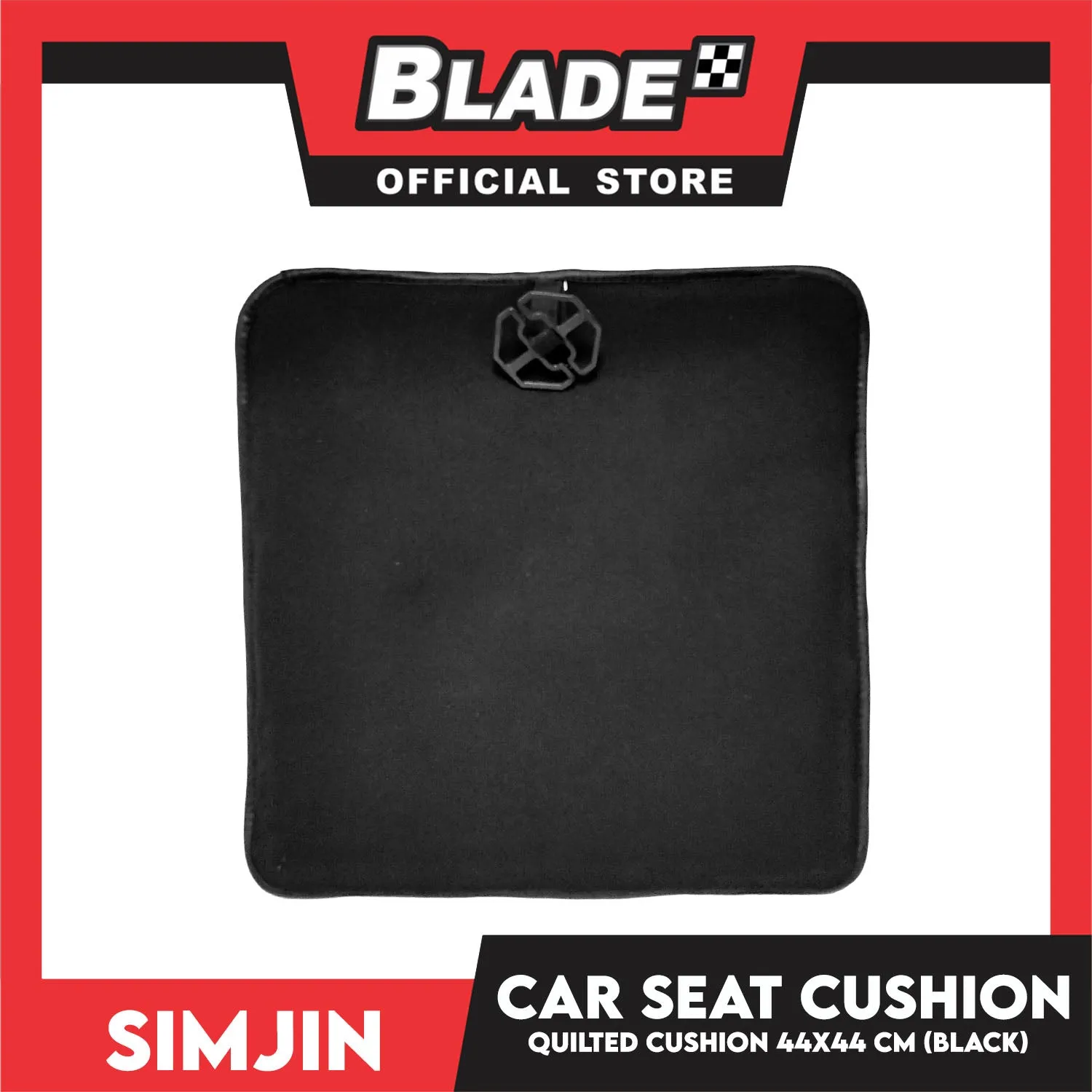 Car Seat Quilted Cushion 44x44cm Universal For All Cars (Black) Leather Auto Seat Cover Pad, Pain Relief Cushion For Car Driver Seat, Office Chair, Home Use