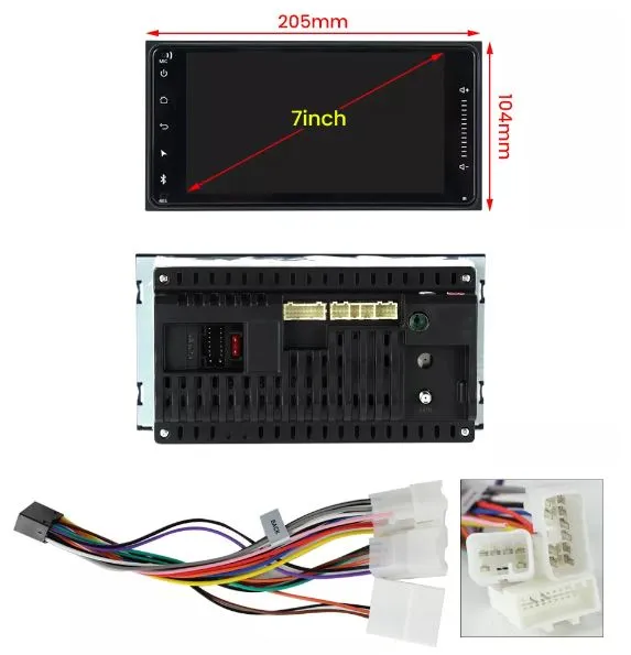 Car Stereo For Toyota  7inch Carplay and Android Auto Bluetooth USB 2GB 32GB