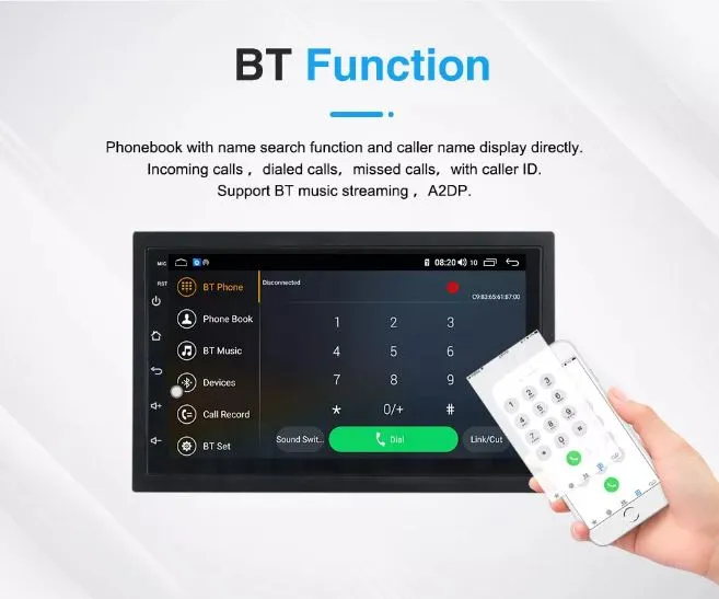 Car Stereo For Toyota  7inch Carplay and Android Auto Bluetooth USB 2GB 32GB