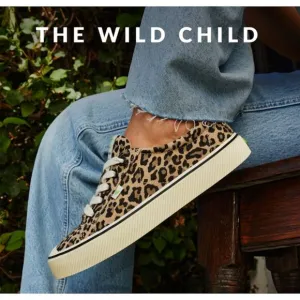 Cariuma OCA Low Leopard Print Canvas Sneakers Unisex Size 9 Vegan