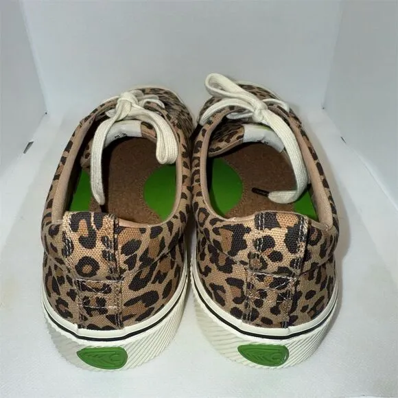 Cariuma OCA Low Leopard Print Canvas Sneakers Unisex Size 9 Vegan