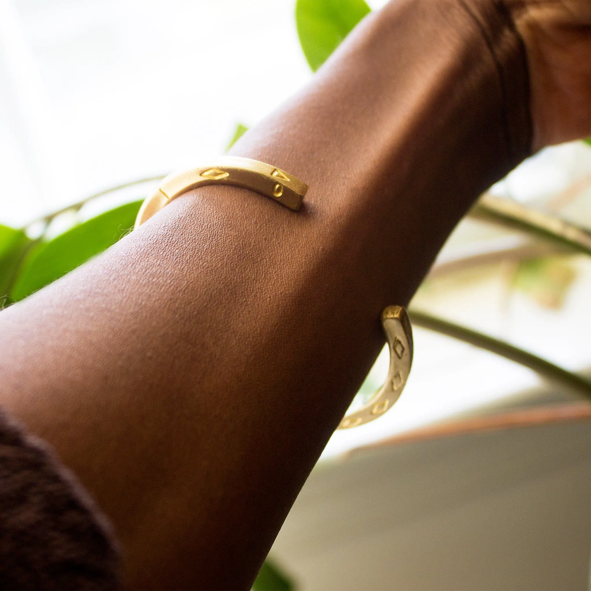 Carved Brass Bangle cuff