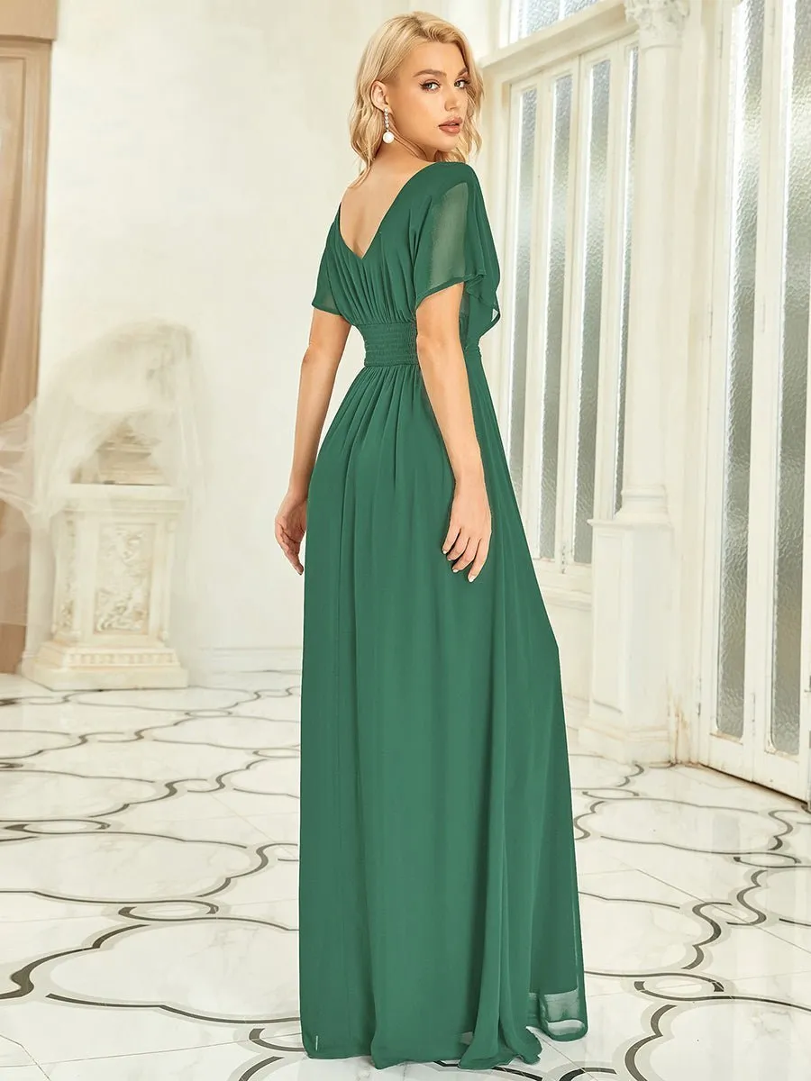 Casey burgundy short sleeve cape style bridesmaid dress s28 Express NZ wide