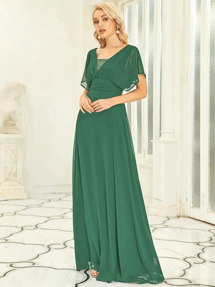 Casey burgundy short sleeve cape style bridesmaid dress s28 Express NZ wide