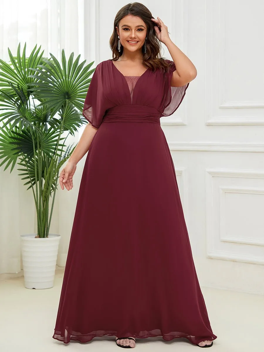 Casey burgundy short sleeve cape style bridesmaid dress s28 Express NZ wide