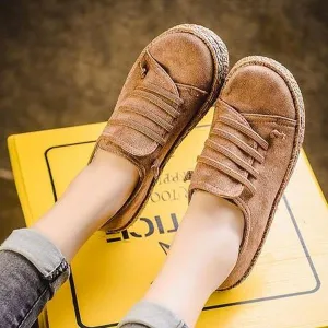 Casual Lace-up Flats Comfortable Round Toe Loafers Shoes