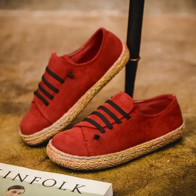 Casual Lace-up Flats Comfortable Round Toe Loafers Shoes