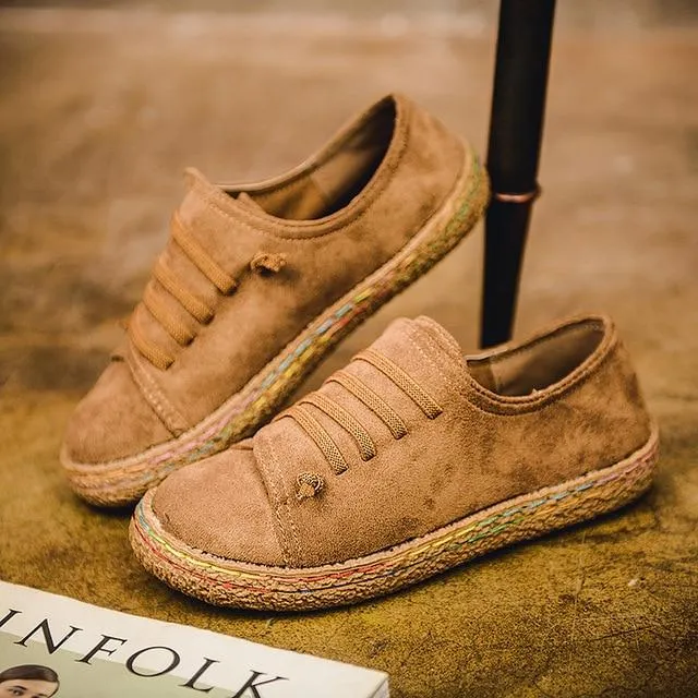 Casual Lace-up Flats Comfortable Round Toe Loafers Shoes