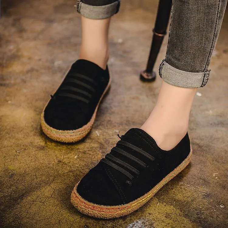 Casual Lace-up Flats Comfortable Round Toe Loafers Shoes