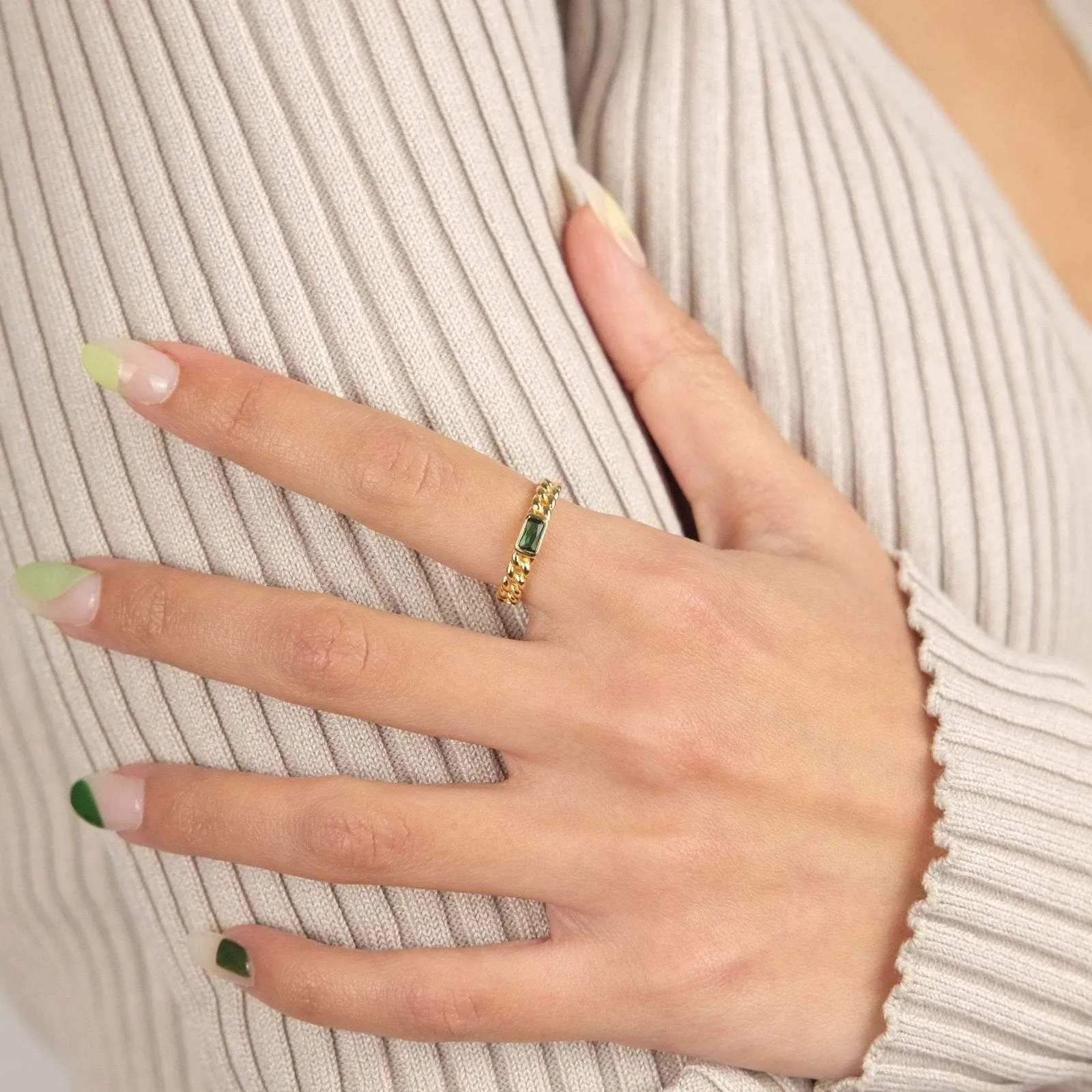 Chain Baguette Ring