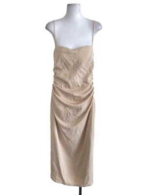 Champagne Ruched Slip Dress