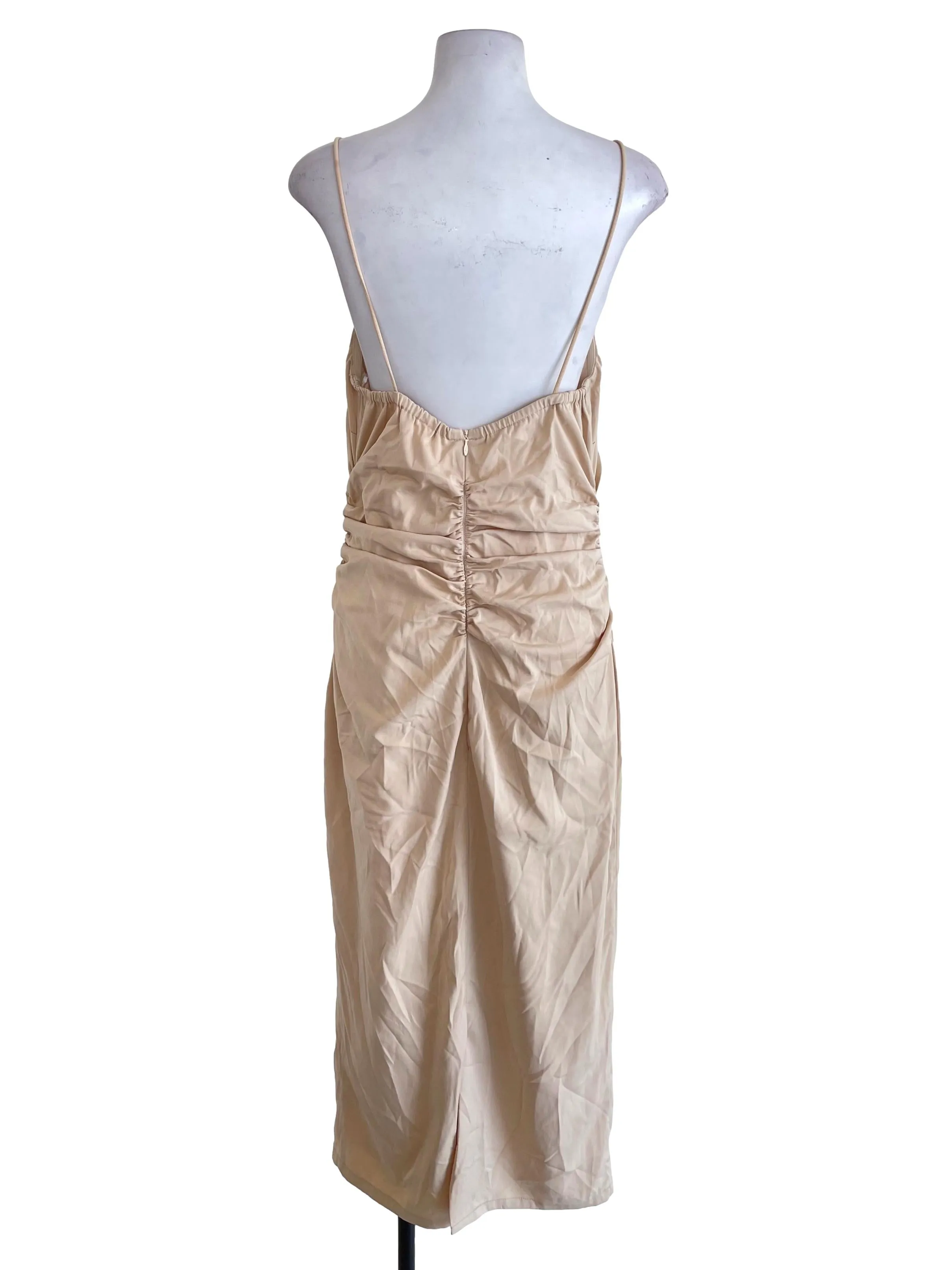 Champagne Ruched Slip Dress