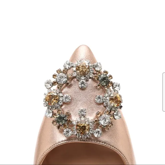 Charles David Anina gold jeweled pumps