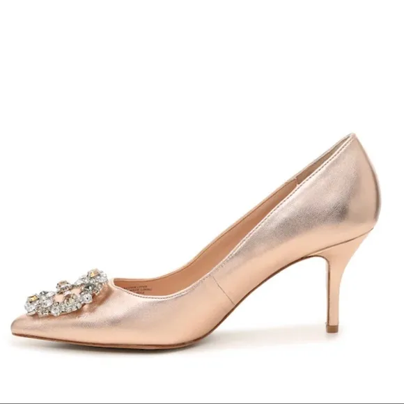 Charles David Anina gold jeweled pumps