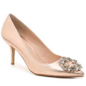 Charles David Anina gold jeweled pumps