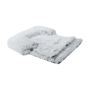 Charlie's Shaggy Faux Fur Bolster Sofa Protector Calming Dog Bed Arctic White XX-Large