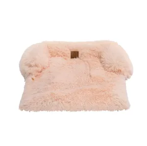 Charlie's Shaggy Faux Fur Bolster Sofa Protector Calming Dog Bed Soft Beige Small