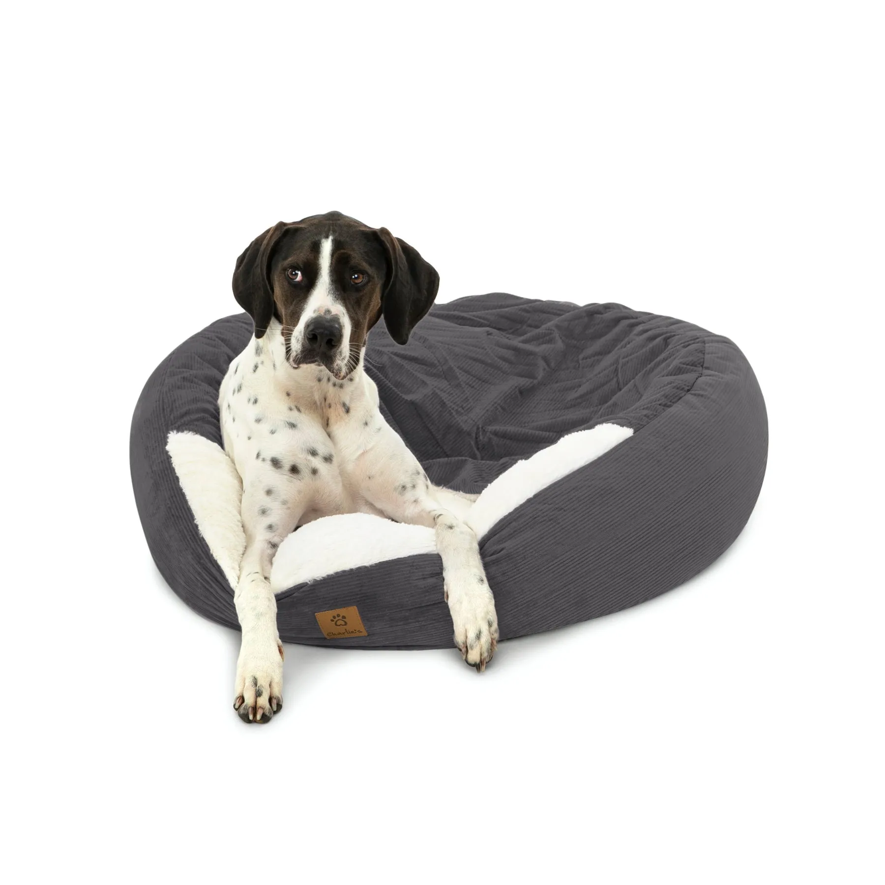 Charlie's Snookie Hooded Calming Dog Bed Charcoal Medium