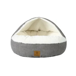 Charlie's Snookie Hooded Calming Dog Bed Grey Large