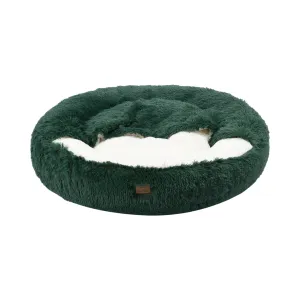 Charlie's Snookie Hooded Faux Fur Calming Dog Bed Eden Green Medium