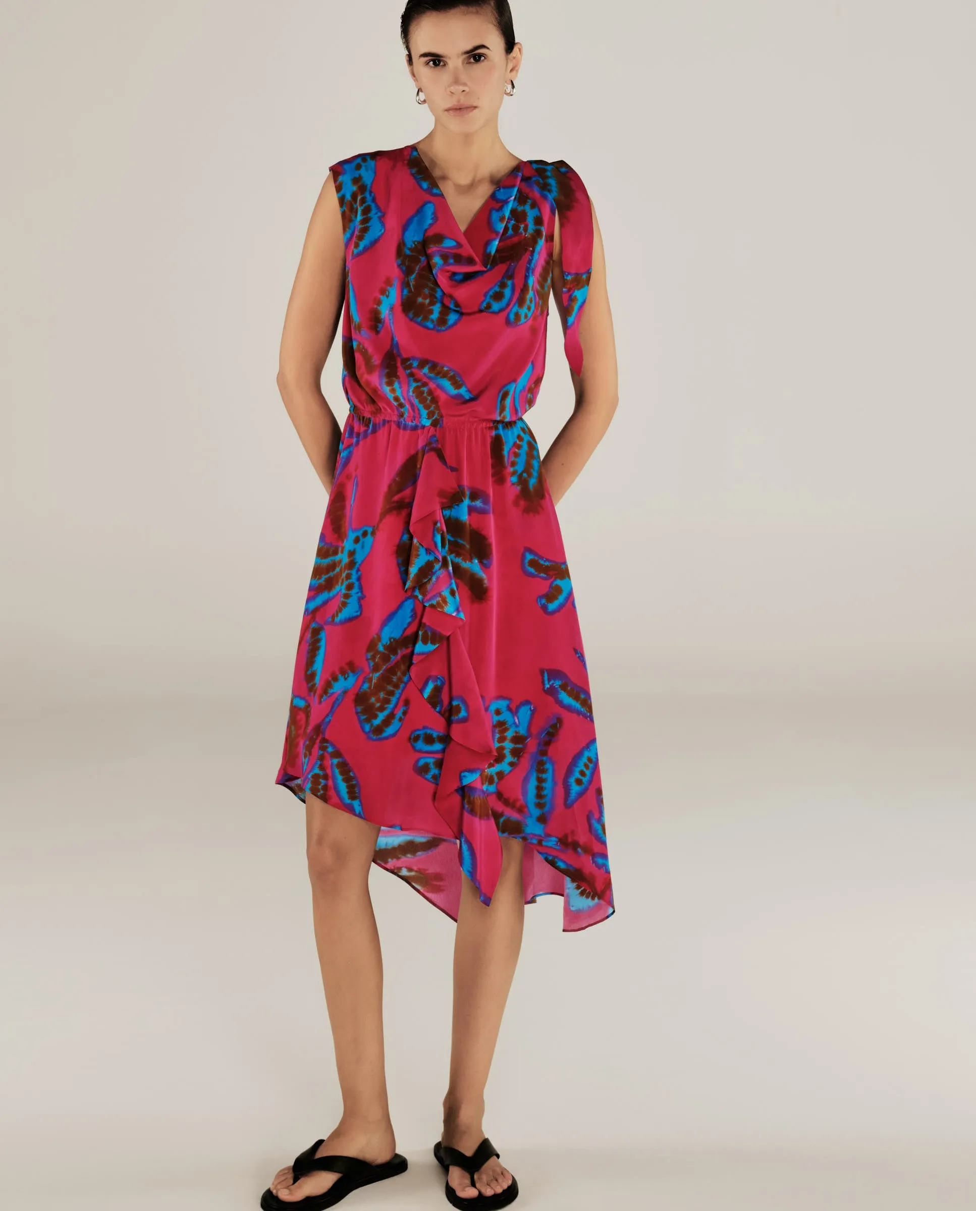 CHETANA | Magenta & Blue Flower Short Dress