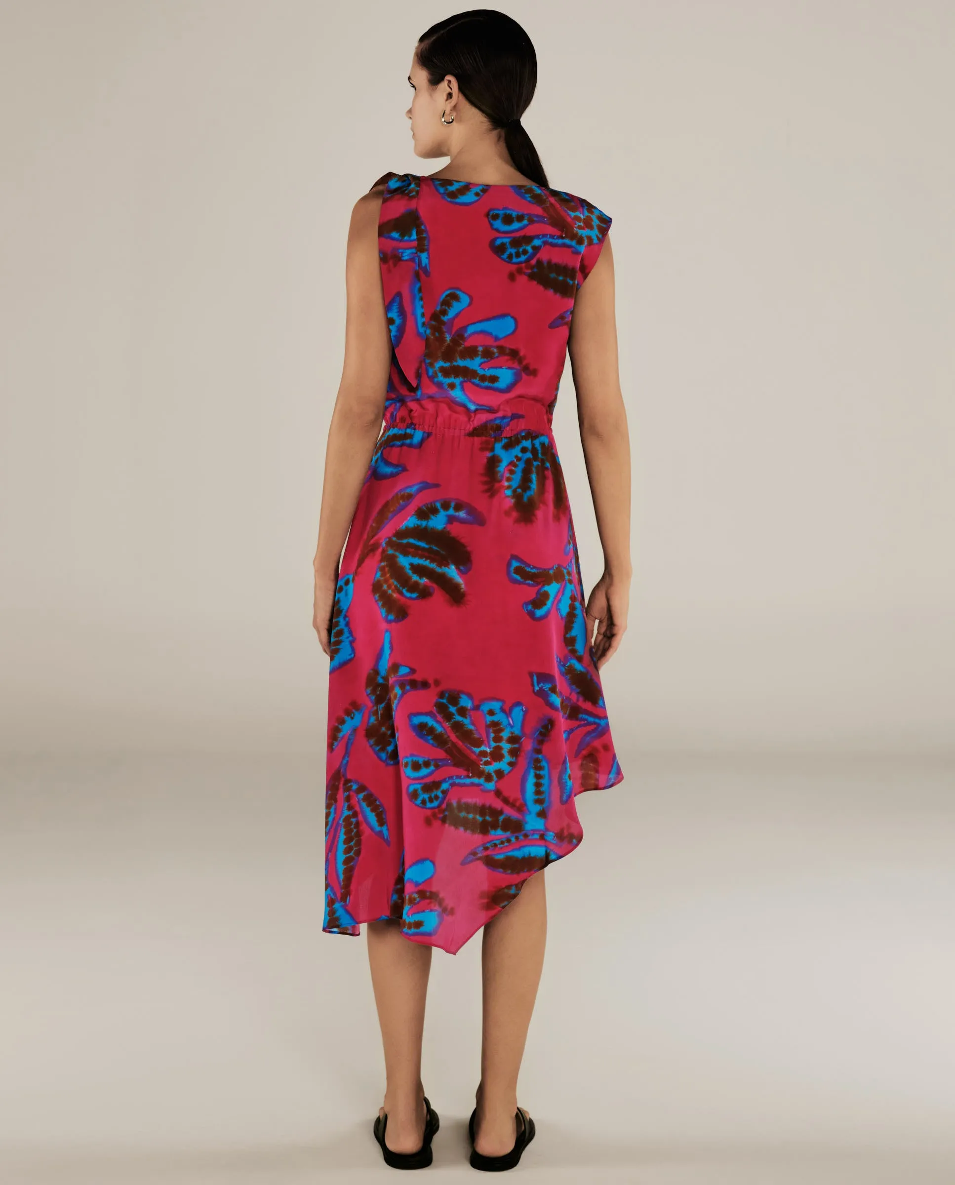 CHETANA | Magenta & Blue Flower Short Dress