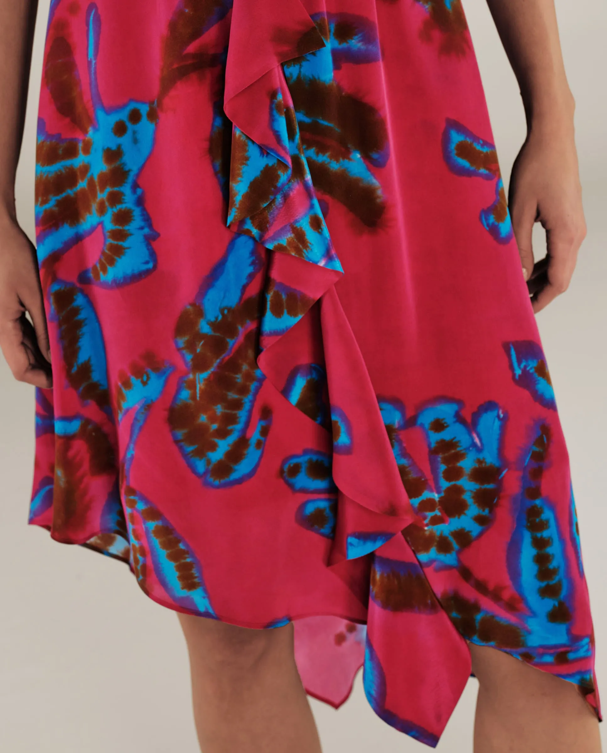 CHETANA | Magenta & Blue Flower Short Dress