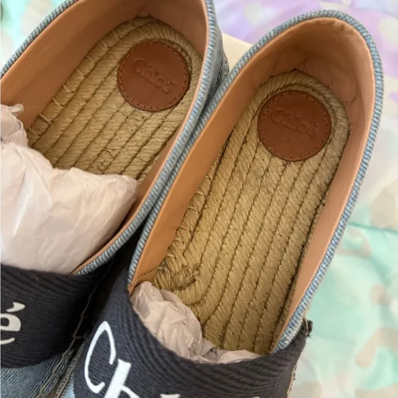 Chloé Blue Espadrille Flats