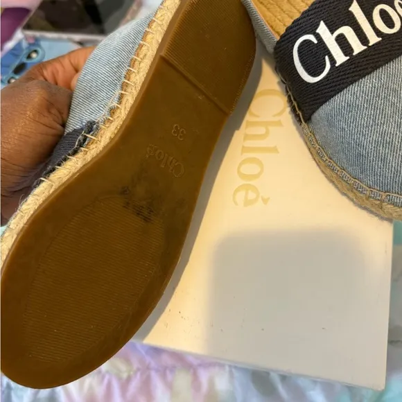 Chloé Blue Espadrille Flats