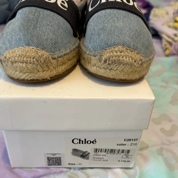 Chloé Blue Espadrille Flats
