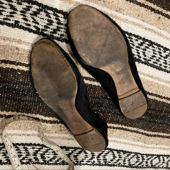 Chloe Rare Black Calf Hair Lauren Scalloped Ballet Flats