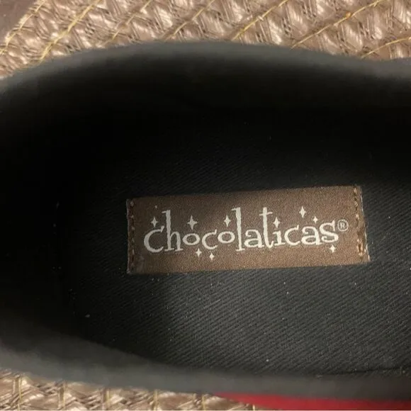 Chocolaticas Habana Carmine Mary Jane Flats Red Black Size 11 US 41 EU