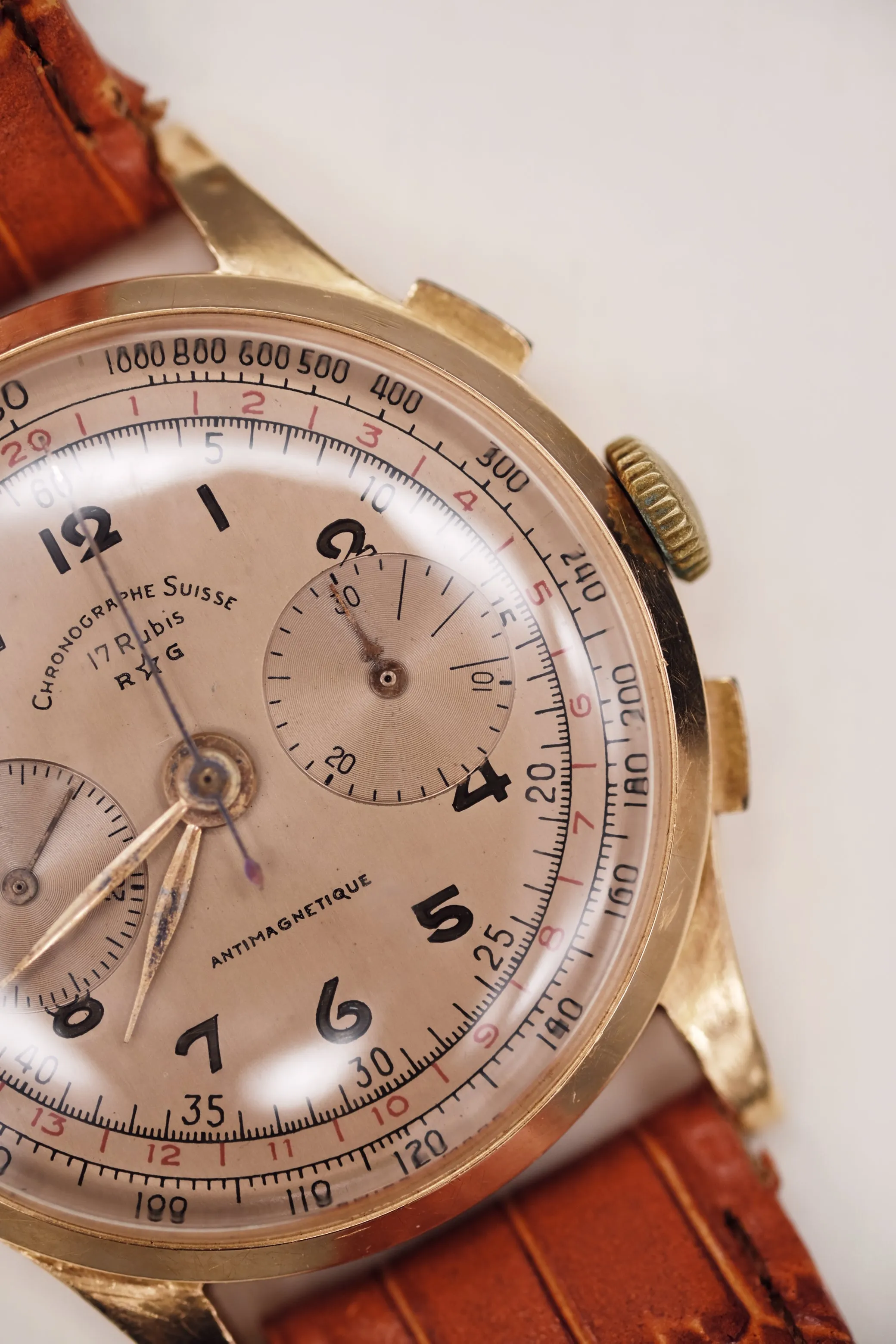 Chronographe Suisse Antimagnetique 18K - 1950's