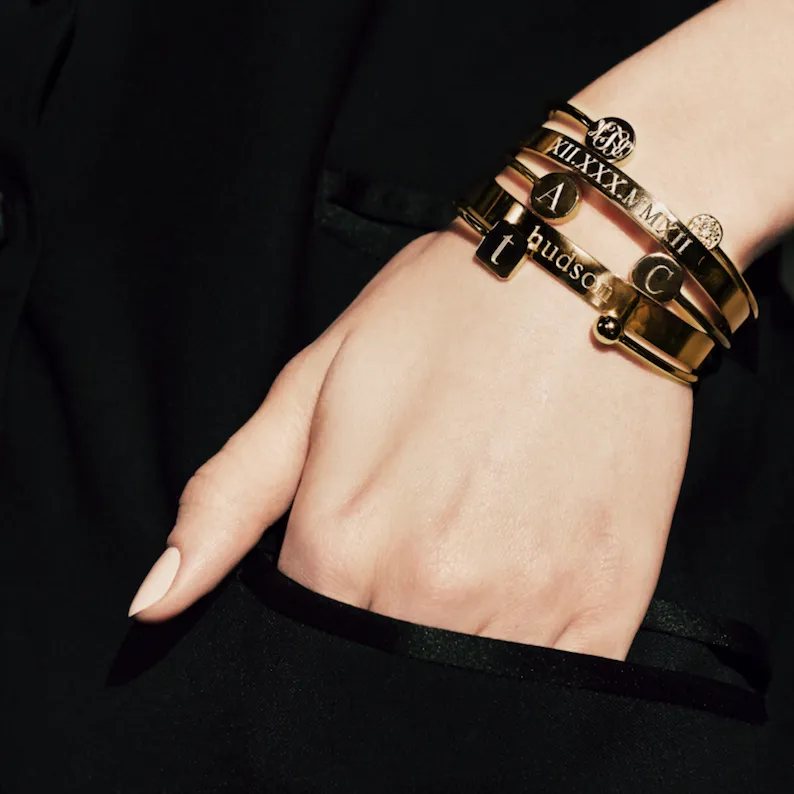 CIELA DUO DIAMOND BANGLE-MULTI TEXT