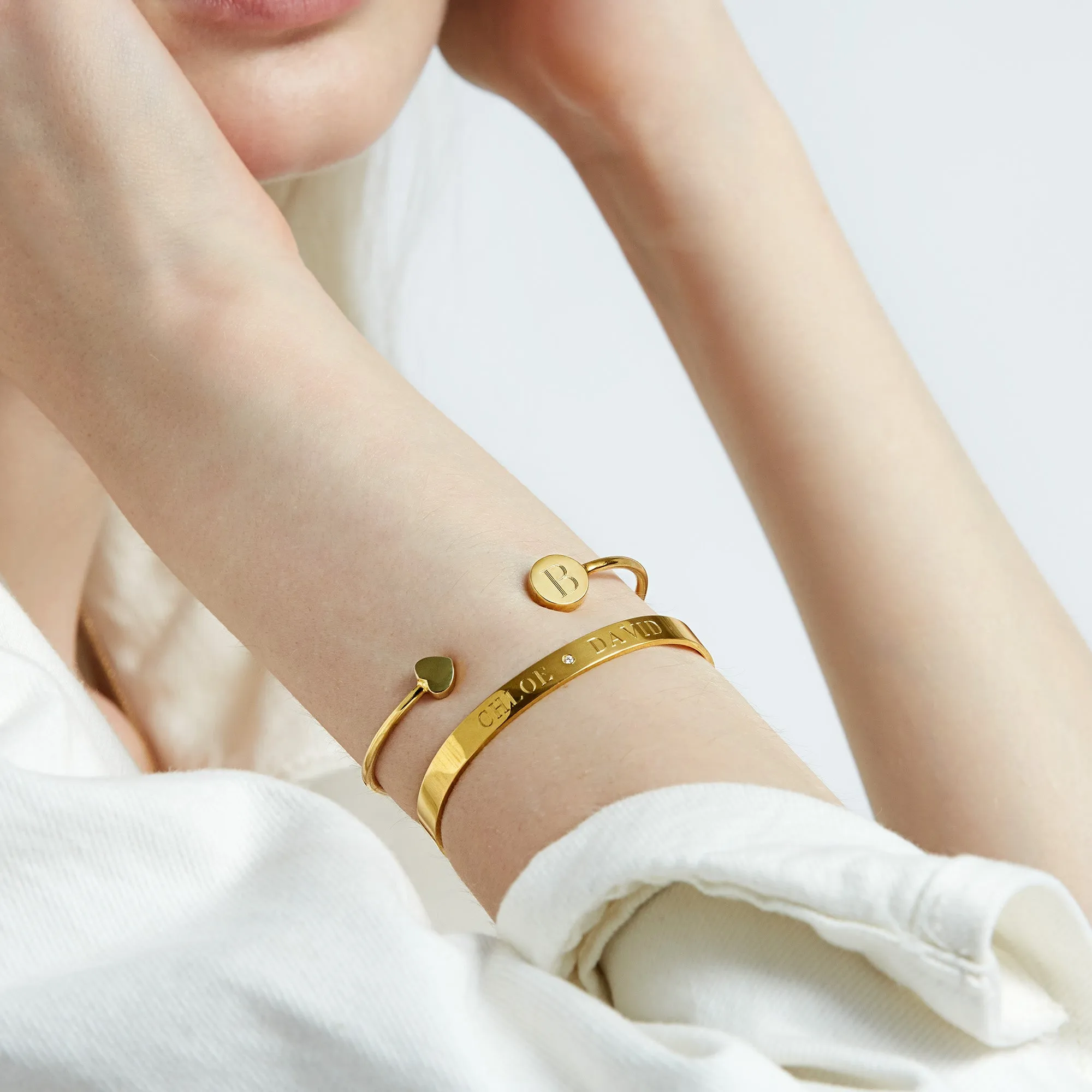 CIELA DUO DIAMOND BANGLE-MULTI TEXT