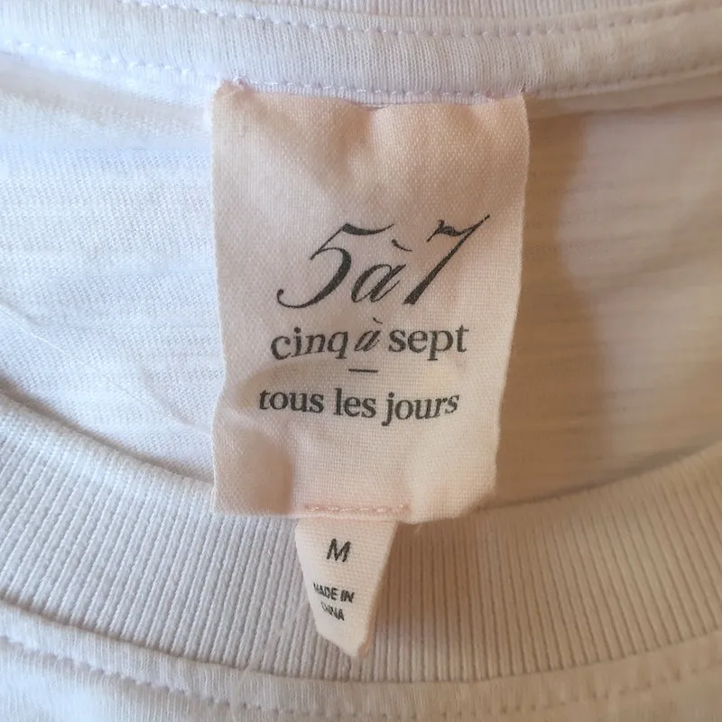 Cinq a Sept Reese Jeweled Muscle Tee White Size Medium Sleeveless Top