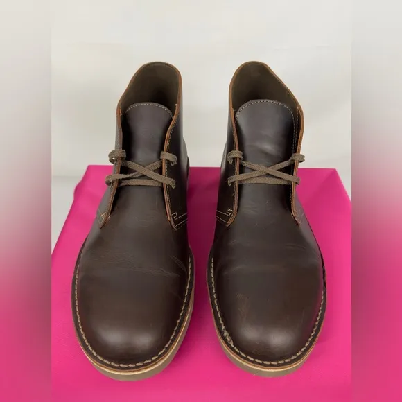 Clarks men's Bushacre 2 Lace Up Chukka Boot Dark Brown Leather   US 11 1…